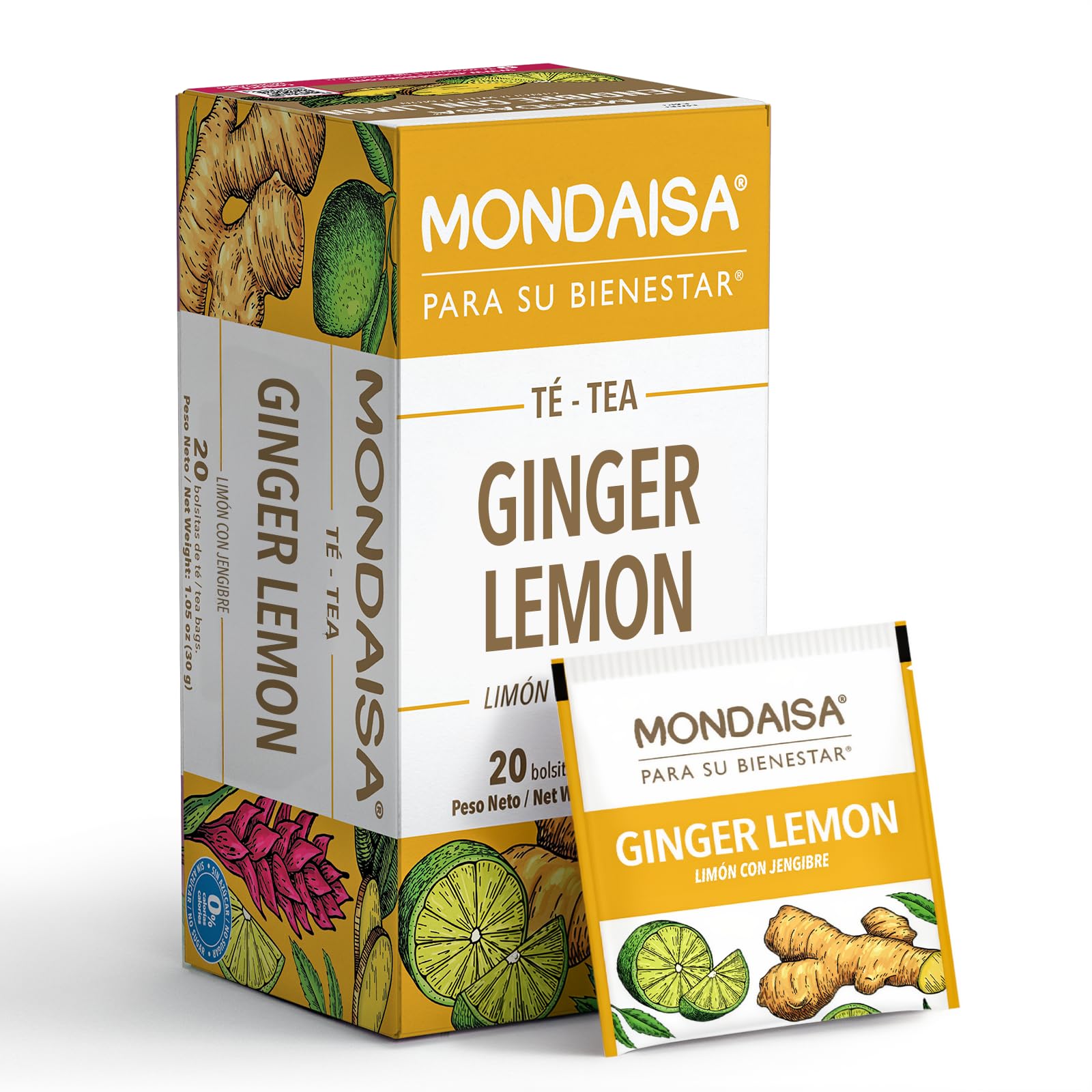 Amazon.com : Mondaisa Giger Lemon Tea | 20 Tea Bags (4 Pack